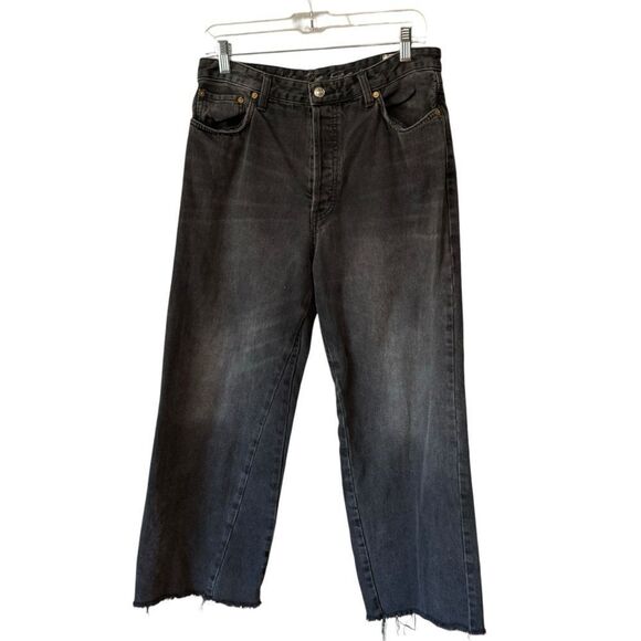 Revolve Free People We The Free Black High Rise Wide-Leg Jeans Size 30 - Picture 2 of 8